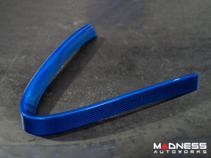 Alfa Romeo Giulia Front V Shield Grill Frame + Emblem Frame Kit - Carbon Fiber - Blue Candy